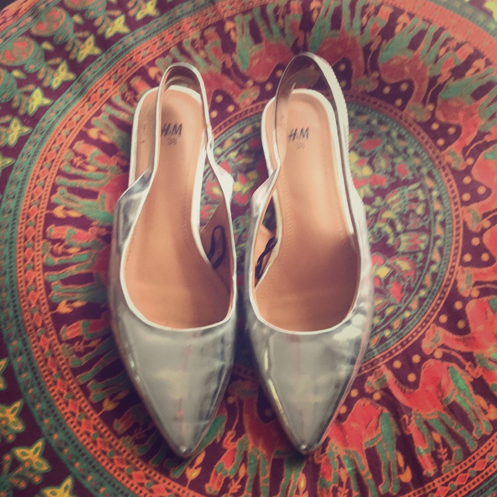 H&M silver flats